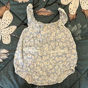 Vignette blue sunflower bubble 6-9 months